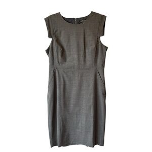 J Crew Tollegno 1900 Italian wool sheath dress 12 Gray Sleeveless Careerwear L